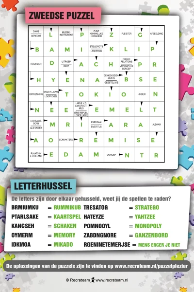Zweedse puzzel & Letterhussel